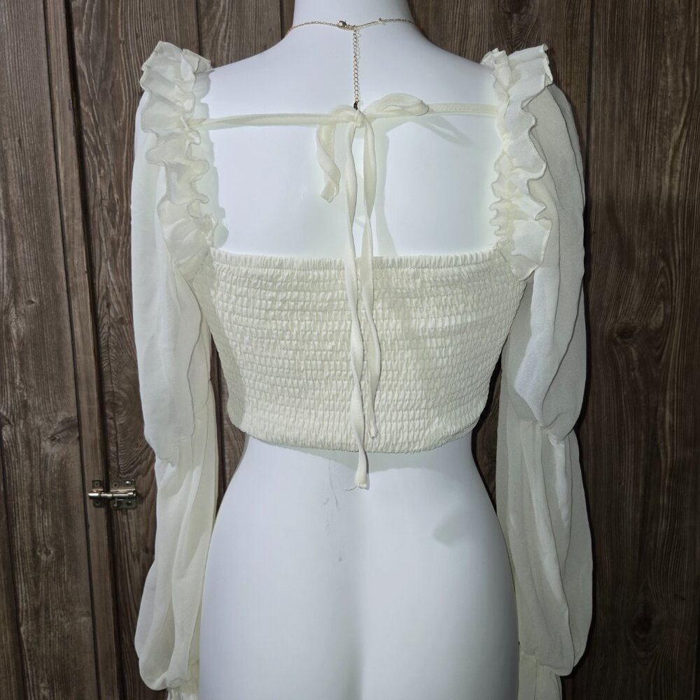 Ivory Ruffle Top | Shein - Picture 2 of 2